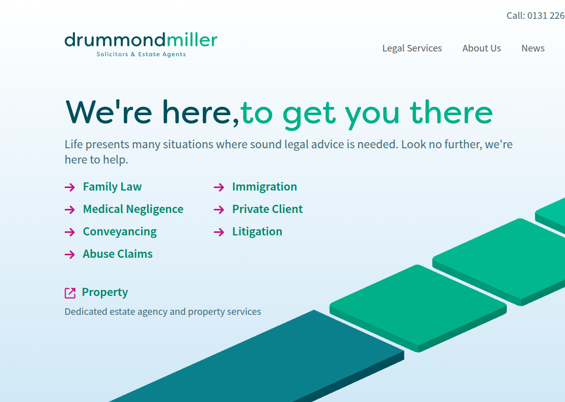 Screenshot of Drummond Miller's website
