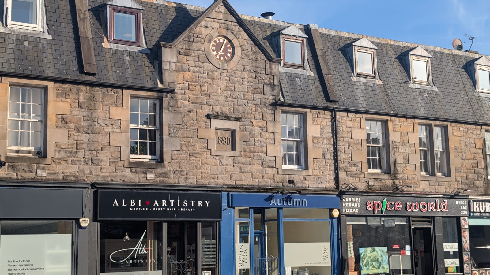 Uphall street view in West Lothian, part of the Laraworks web design service area.